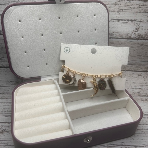 EARTHBOUND Jewelry - Purple Travel Jewelry Box & Earthbound Charm Bracelet NWT